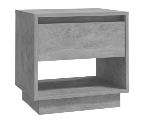 vidaXL Mesita de noche madera contrachapada gris hormigón 45x34x44 cm