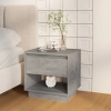 vidaXL Mesita de noche madera contrachapada gris hormigón 45x34x44 cm