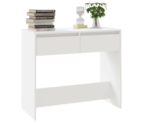 Mesa consola de madera contrachapada blanco 89x41x76,5 cm