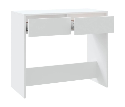 Mesa consola de madera contrachapada blanco 89x41x76,5 cm