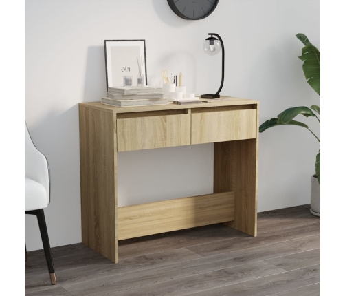 vidaXL Mesa consola de madera contrachapada roble Sonoma 89x41x76,5 cm