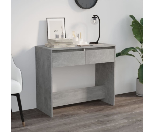 Mesa consola madera contrachapada gris hormigón 89x41x76,5 cm