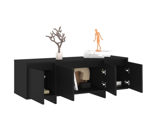 Mueble para TV madera contrachapada negro 120x30x40,5 cm