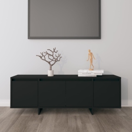 Mueble para TV madera contrachapada negro 120x30x40,5 cm