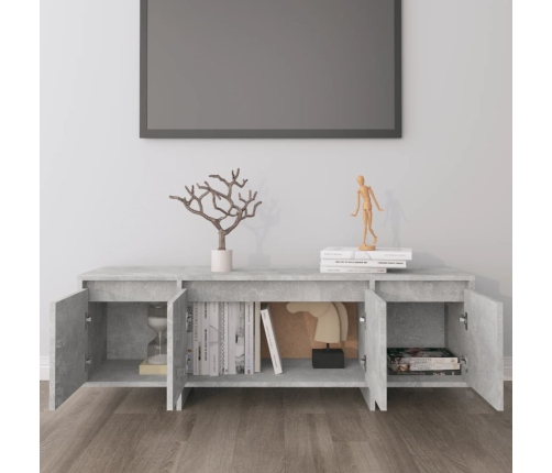 Mueble de TV madera contrachapada gris hormigón 120x30x40,5 cm