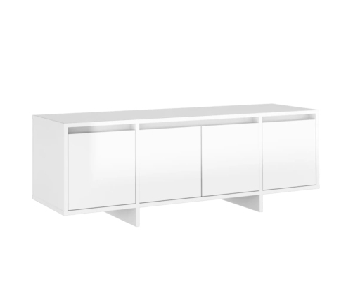 vidaXL Mueble de TV madera contrachapada blanco brillo 120x30x40,5 cm