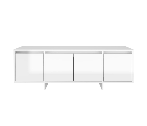 vidaXL Mueble de TV madera contrachapada blanco brillo 120x30x40,5 cm