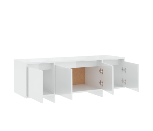 vidaXL Mueble de TV madera contrachapada blanco brillo 120x30x40,5 cm