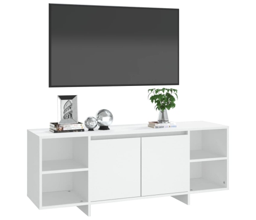 Mueble para TV madera contrachapada blanco 130x35x50 cm