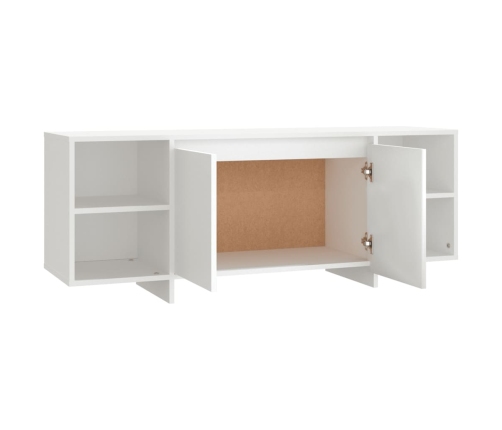 Mueble para TV madera contrachapada blanco 130x35x50 cm