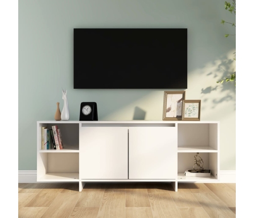 Mueble para TV madera contrachapada blanco 130x35x50 cm