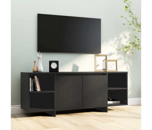 Mueble para TV madera contrachapada negro 130x35x50 cm