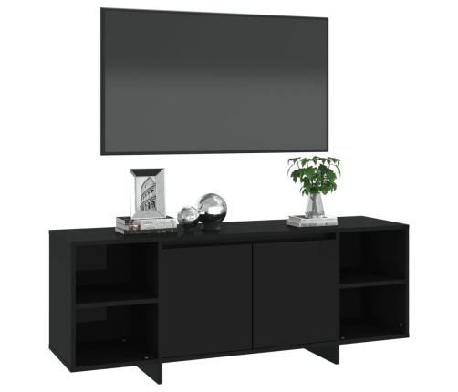 Mueble para TV madera contrachapada negro 130x35x50 cm