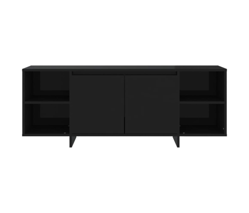 Mueble para TV madera contrachapada negro 130x35x50 cm