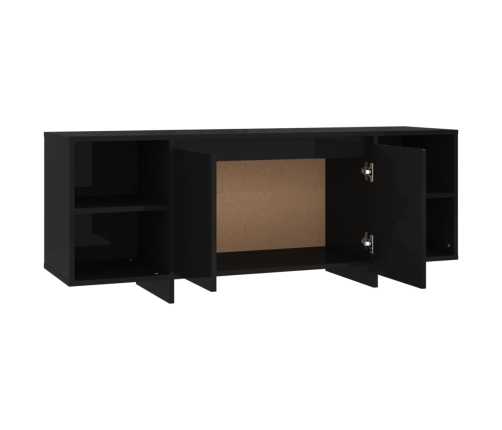 Mueble para TV madera contrachapada negro 130x35x50 cm