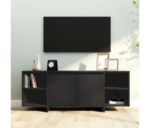 Mueble para TV madera contrachapada negro 130x35x50 cm