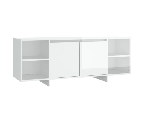 Mueble para TV madera contrachapada blanco brillo 130x35x50 cm