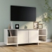 Mueble para TV madera contrachapada blanco brillo 130x35x50 cm