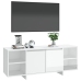 Mueble para TV madera contrachapada blanco brillo 130x35x50 cm