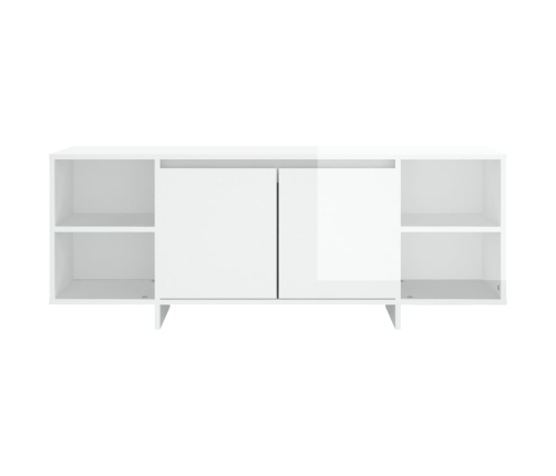 Mueble para TV madera contrachapada blanco brillo 130x35x50 cm