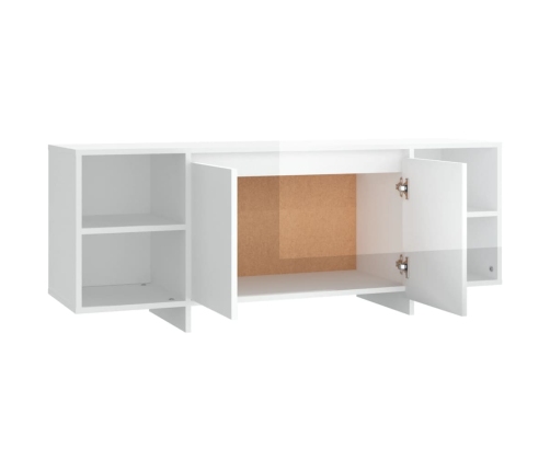 Mueble para TV madera contrachapada blanco brillo 130x35x50 cm