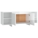 Mueble para TV madera contrachapada blanco brillo 130x35x50 cm