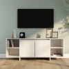 Mueble para TV madera contrachapada blanco brillo 130x35x50 cm