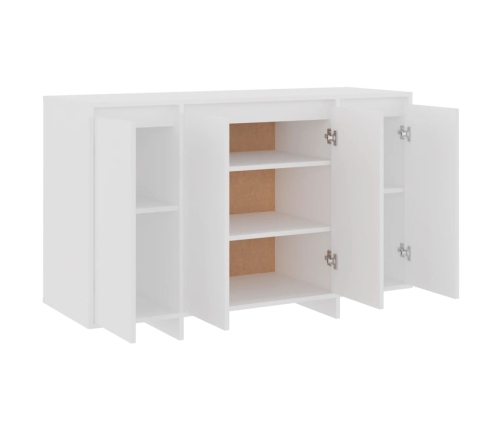 Aparador de madera contrachapada blanco 120x41x75 cm