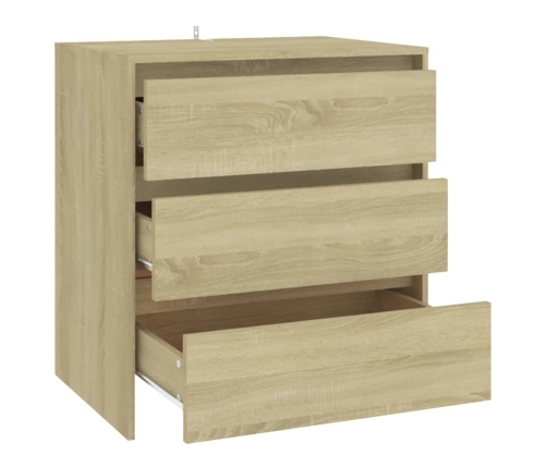 Aparador de madera contrachapada roble Sonoma 70x41x75 cm