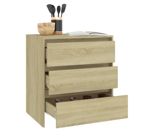 Aparador de madera contrachapada roble Sonoma 70x41x75 cm