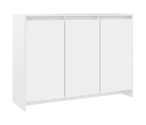 Aparador de madera contrachapada blanco 102x33x75 cm