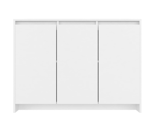 Aparador de madera contrachapada blanco 102x33x75 cm