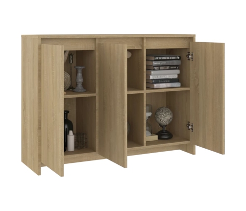 Aparador de madera contrachapada roble Sonoma 102x33x75 cm