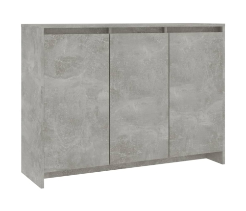 Aparador de madera contrachapada gris hormigón 102x33x75 cm