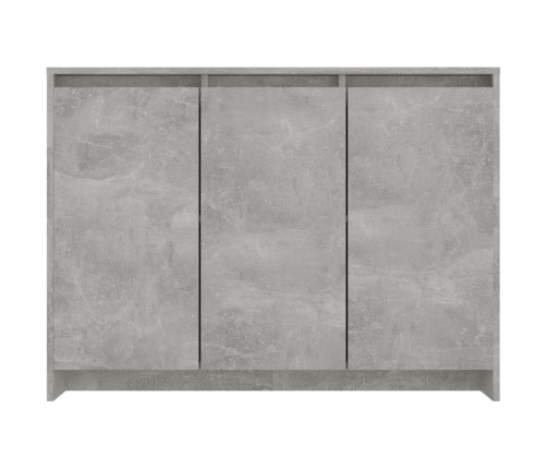 Aparador de madera contrachapada gris hormigón 102x33x75 cm