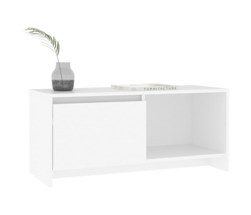 Mueble para TV de madera contrachapada blanco 90x35x40 cm