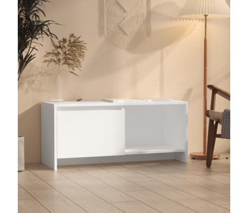 Mueble para TV de madera contrachapada blanco 90x35x40 cm