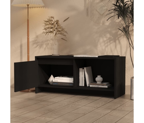 Mueble para TV madera contrachapada negro 90x35x40 cm