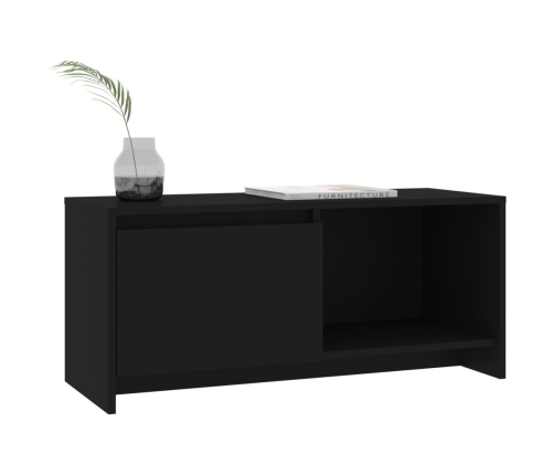 Mueble para TV madera contrachapada negro 90x35x40 cm