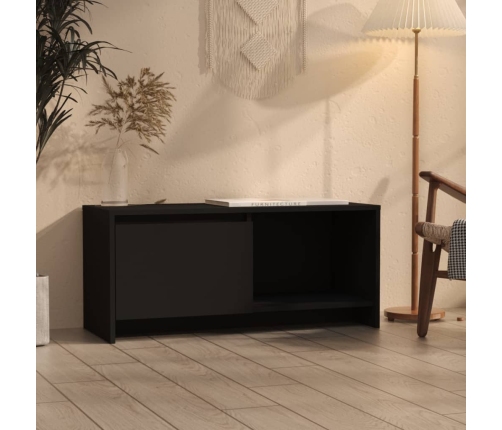 Mueble para TV madera contrachapada negro 90x35x40 cm