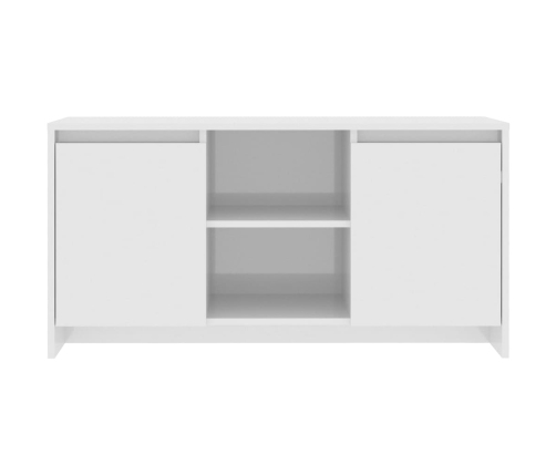 Mueble de TV madera contrachapada blanco brillo 102x37,5x52,5cm