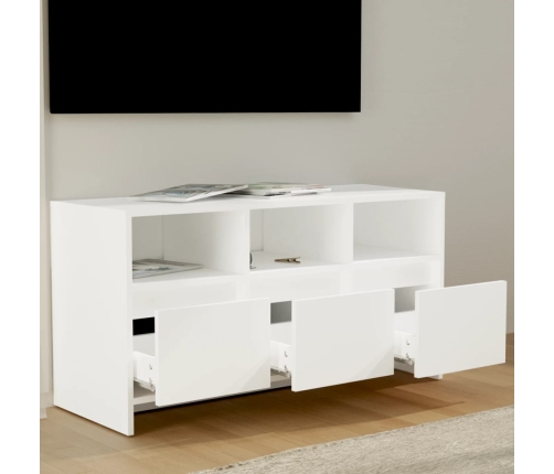 Mueble para TV madera contrachapada blanco 102x37,5x52,5 cm