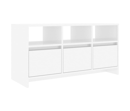 vidaXL Mueble de TV madera contrachapada blanco brillo 102x37,5x52,5cm