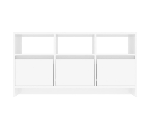 vidaXL Mueble de TV madera contrachapada blanco brillo 102x37,5x52,5cm