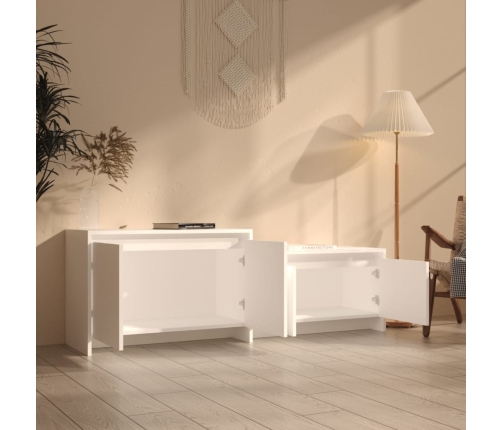 Mueble para TV madera contrachapada blanco 146,5x35x50 cm