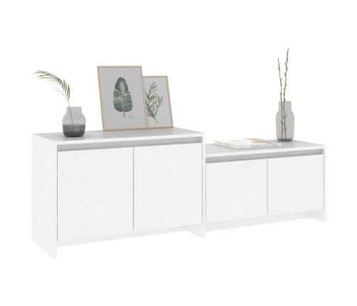 Mueble para TV madera contrachapada blanco 146,5x35x50 cm