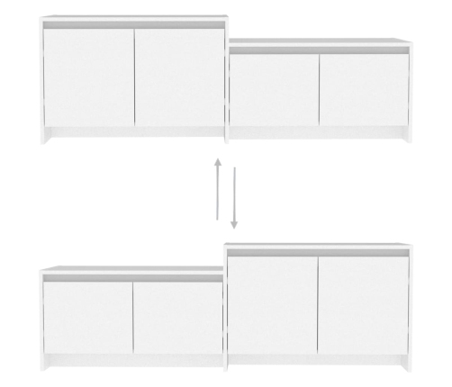 Mueble para TV madera contrachapada blanco 146,5x35x50 cm