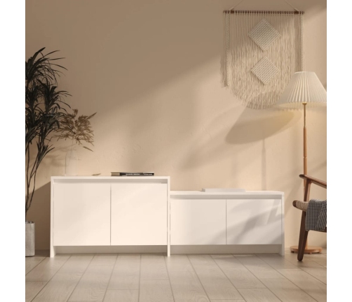 Mueble para TV madera contrachapada blanco 146,5x35x50 cm