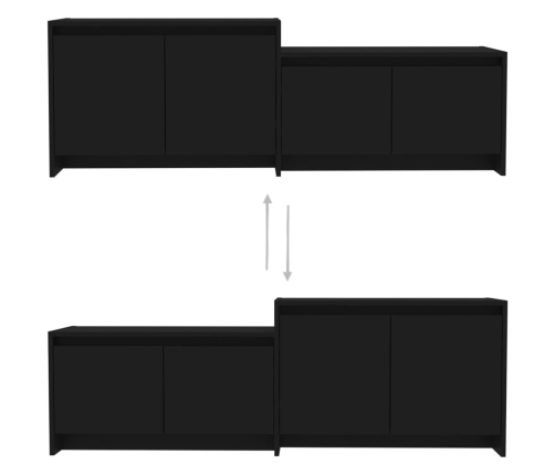 Mueble para TV madera contrachapada negro 146,5x35x50 cm