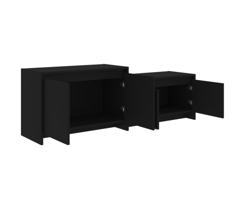 Mueble para TV madera contrachapada negro 146,5x35x50 cm